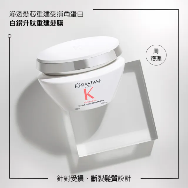 【KERASTASE 巴黎卡詩】白鑽升肽重建髮膜 200ml(護髮/修護/養髮/髮膜/強韌髮根)