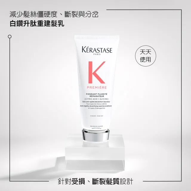 【KERASTASE 巴黎卡詩】白鑽升肽重建髮乳 200ml(髮膜/護髮/修護/養髮/強韌髮根)