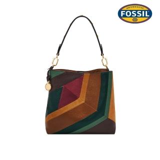 【FOSSIL】Jessie 真皮肩背水桶包-異色拼接 ZB11255186