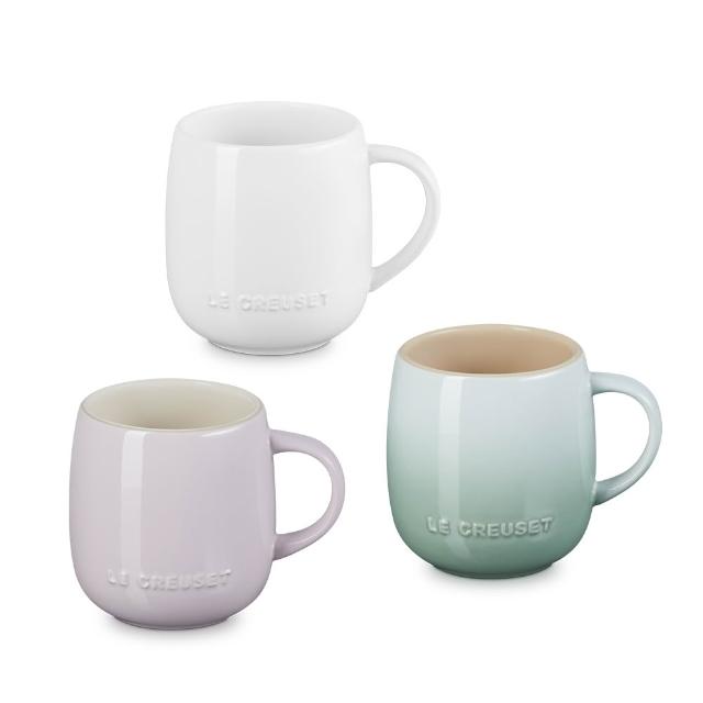 【Le Creuset】瓷器蛋蛋馬克杯380ml(雪花白/湖水綠/柔粉紫 3色選1)
