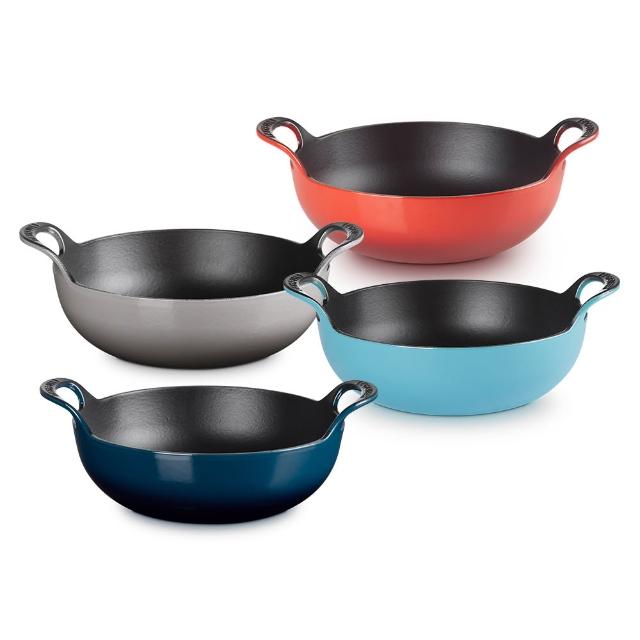 【Le Creuset】琺瑯鑄鐵鍋巴蒂鍋24cm(極光午夜藍/櫻桃紅/迷霧灰/土耳其藍  4色選1)