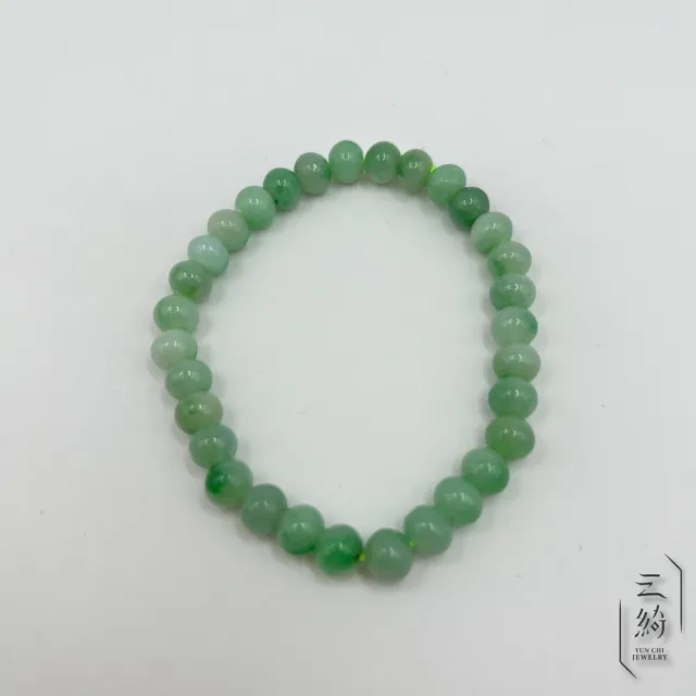 云綺珠寶 YUN CHI 天然緬甸A貨翡翠。冰種 陽綠 飄花 圓珠 手串 7mm