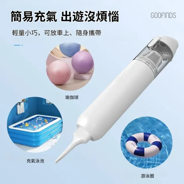 【GOOFINDS 谷凡】吸吹兩用迷你吸塵器(吸塵、吹氣兩用/ 18Kpa大吸力/ 車用家用/ GMVB6057)