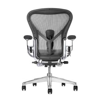 【Herman Miller】Aeron 2.0 人體工學椅 全功能 拋光金屬腳座 鋁合金材質 石墨黑 DW扶手 C size(平行輸入)