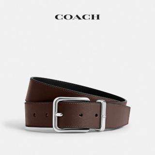 【COACH】蔻馳官方直營 HARNESS針釦腰帶 皮帶 35MM-楓樹棕色(CEB91)