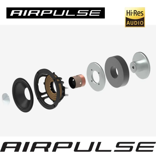 【AIRPULSE】A60 主動式藍牙喇叭 白色（電視電腦喇叭｜書架喇叭｜Hi-Res音質認證｜Sub out 重低音輸出）