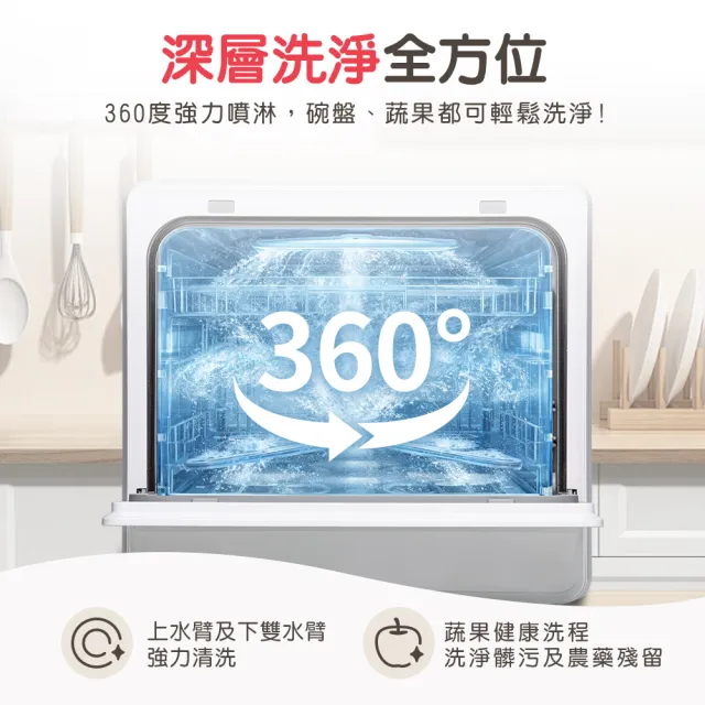 【Celinda 賽寧】免安裝6人份洗碗機奶瓶安心清洗組DGF-601(110V/桌上型洗碗機/烘碗機/奶瓶清洗機)