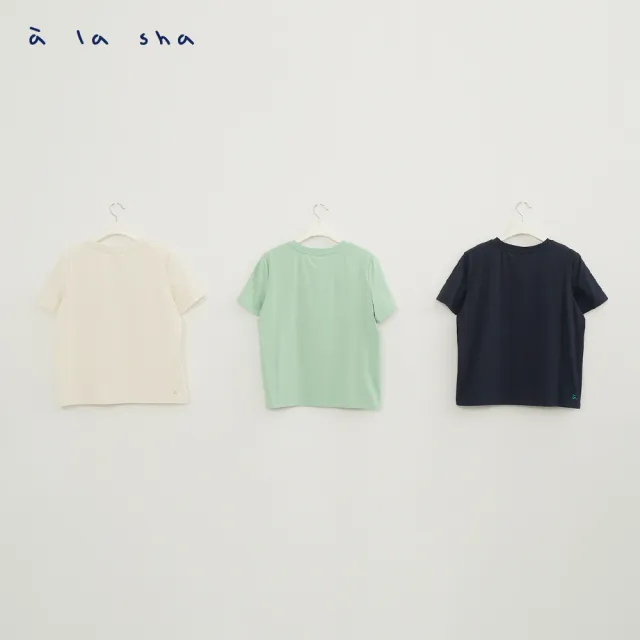 【a la sha】家族三兄弟隨意線條繡花短袖T