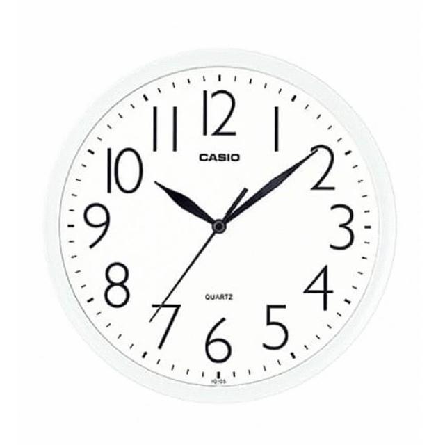 【CASIO 卡西歐】清晰大數字顯示典藏圓形掛鐘-白(IQ-05-7)