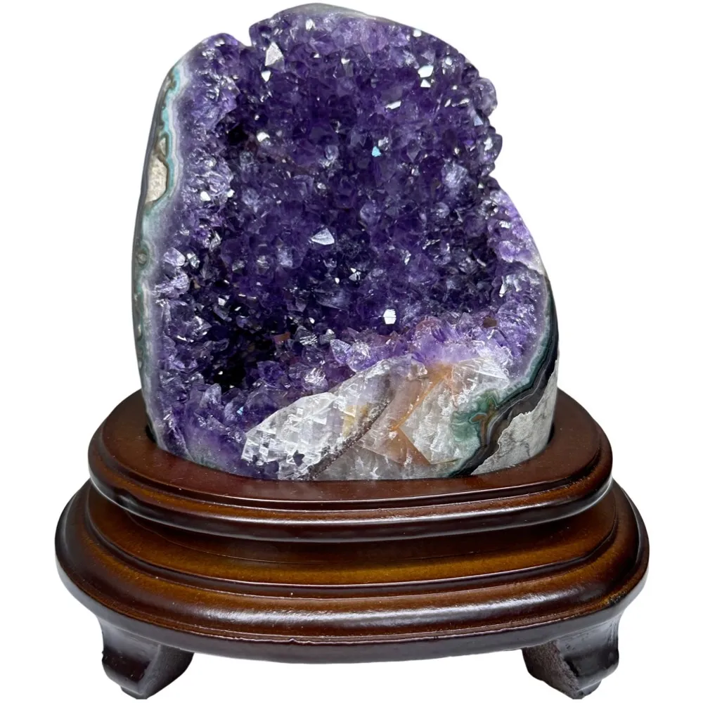 【恬芯晶品】PJ12烏拉圭方解石水晶開運外來財(紫水晶消磁淨化財運財位招財招貴人紫晶鎮新年禮物新春)