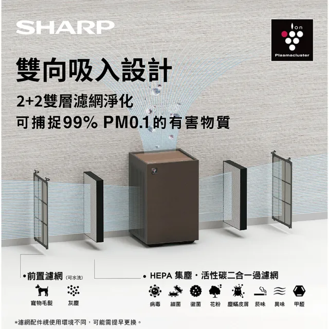 【SHARP 夏普】9坪迷你方Purefit雙向速淨智慧空氣清淨機-小茶棕(FU-S40T-T)