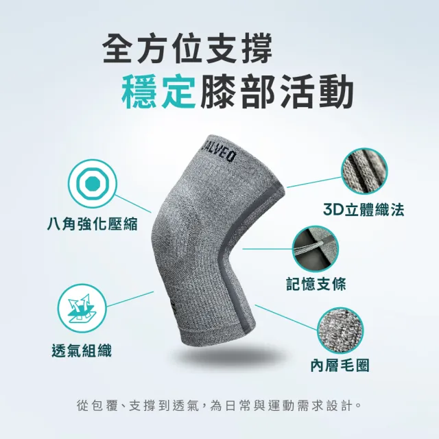 【Vital Salveo 紗比優】2雙組 雙層鍺紗升級護膝 運動護膝 膝蓋護具 護膝套(記憶支條支撐/遠紅外線機能)