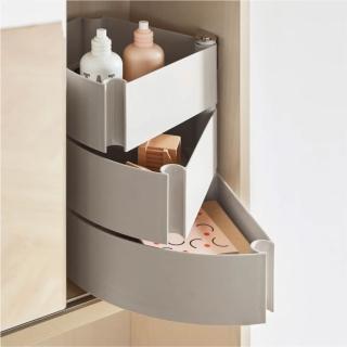 【iloom 怡倫家居】LINKI PLUS 3層旋轉儲物盒(置物盒 辦公收納 桌面收納 收納盒 抽屜式收納盒 桌面收納盒)