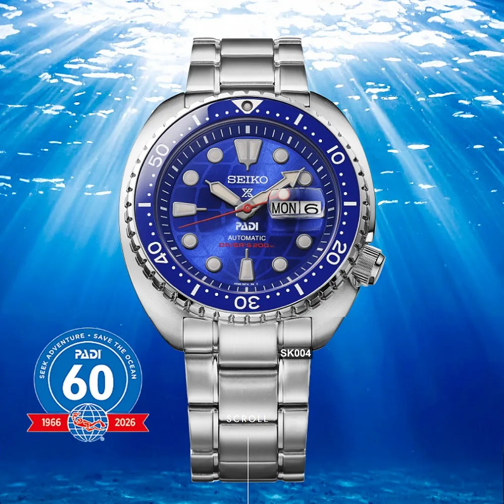 【SEIKO 精工】PROSPEX潛水機械錶 PADI 60週年限量款45㎜ SK004(HBB002K1/4R36-18P0B)
