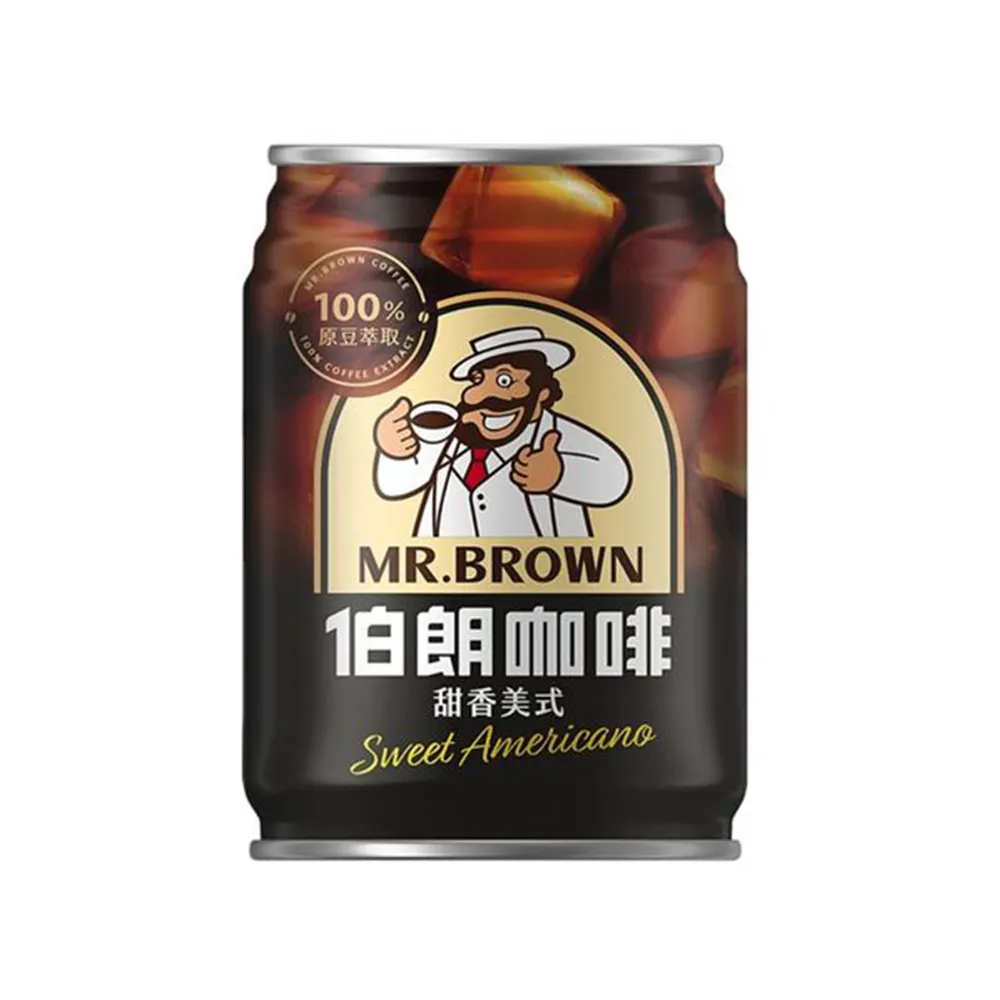 【伯朗咖啡】甜香美式咖啡240ml-24罐/箱(有糖 )