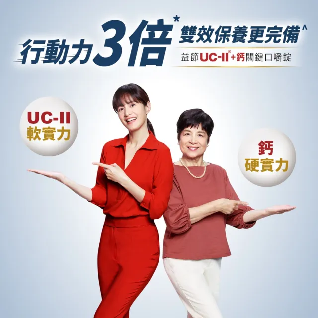 【Move Free 益節】UC-II+鈣關鍵口嚼錠2瓶(共60錠 uc2/關鍵/保健/補鈣/鈣/ucii/UC-II/uc2推薦)