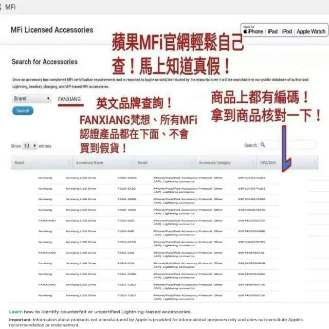 【FANXIANG 梵想】F385 512GB Lightning+TypeC蘋果雙頭隨身碟使用相同APP介面(iphone18新版APP保固3年)