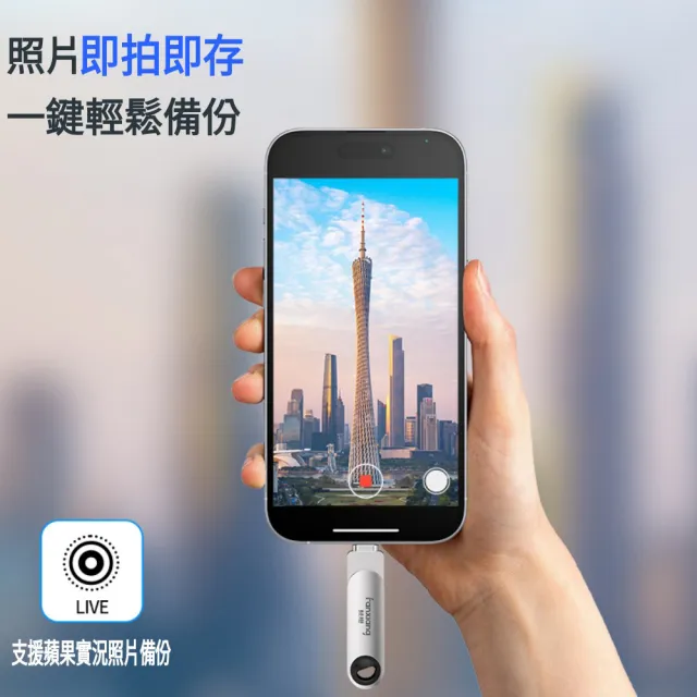 【FANXIANG 梵想】F385 512GB Lightning+TypeC蘋果雙頭隨身碟使用相同APP介面(iphone18新版APP保固3年)