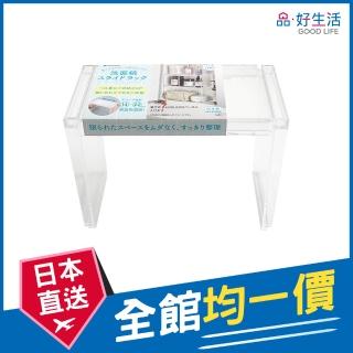 【GOOD LIFE 品好生活】日本製 浴櫃用透明伸縮小物收納架