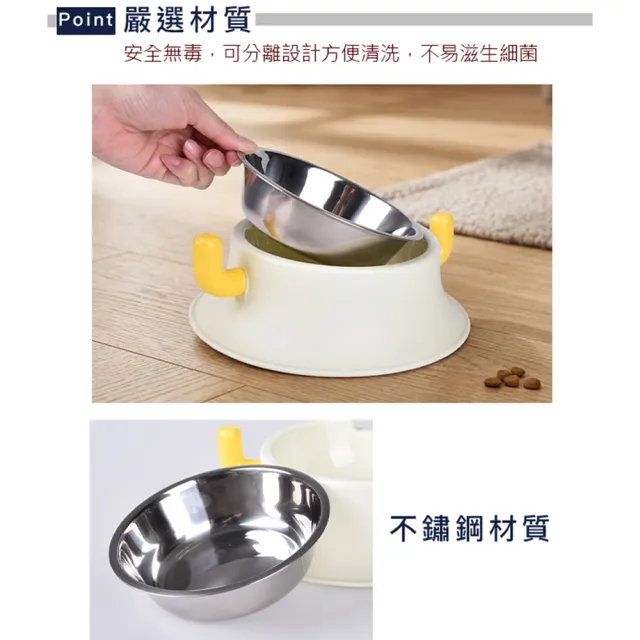 【Truly House】寵物不鏽鋼餵食碗 雙耳可愛限定 貓碗 狗碗 毛孩 寵物碗(超值兩入組)