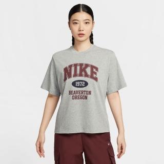 【NIKE 耐吉】短袖上衣 女 寬鬆版型 AS W NSW SS BOXY RETRO TEE GCE 灰 IH0825-063
