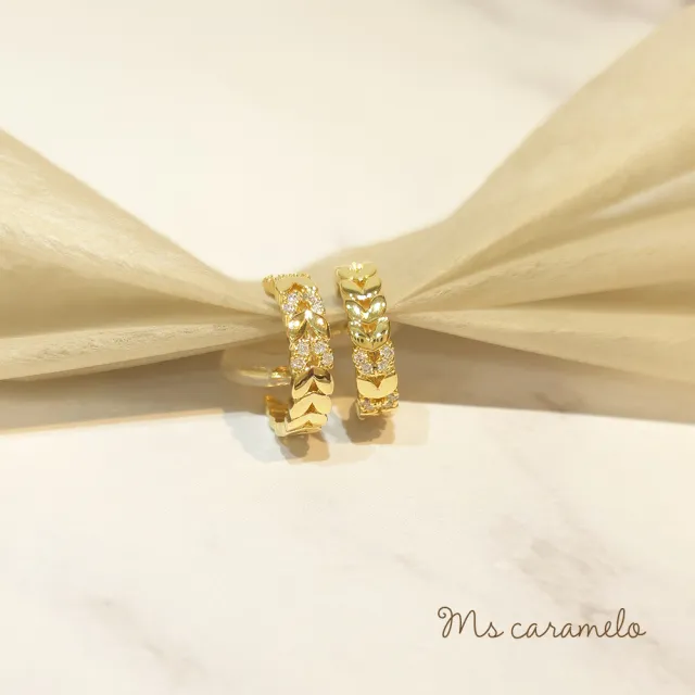 【Ms caramelo 焦糖小姐】夾式耳環(精緻鋯石耳環)