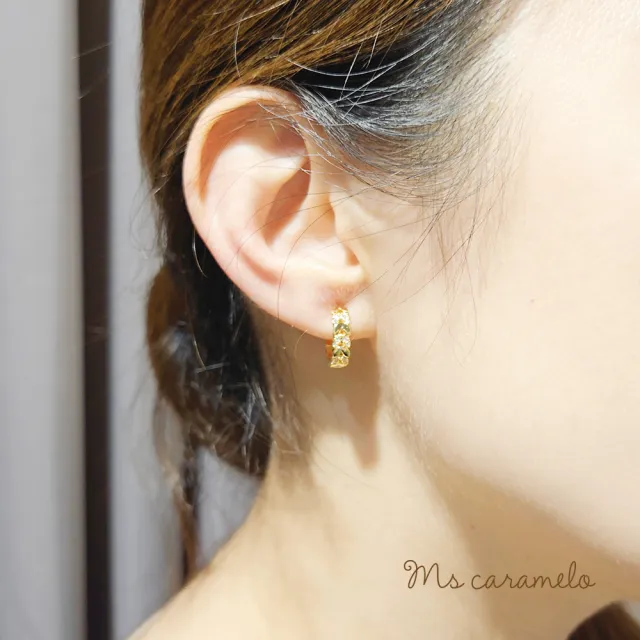 【Ms caramelo 焦糖小姐】夾式耳環(精緻鋯石耳環)