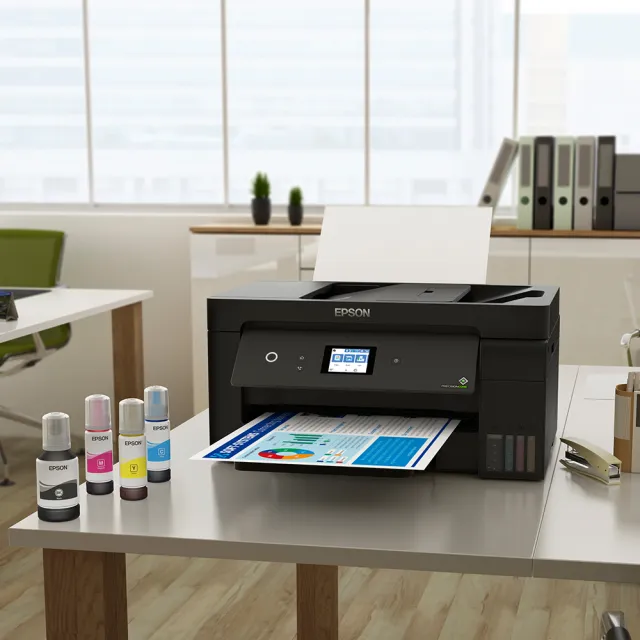 【EPSON】官方直營 搭3組T03Y原廠1黑3彩墨水★L14150 A3+高速雙網WiFi智慧遙控連供複合機
