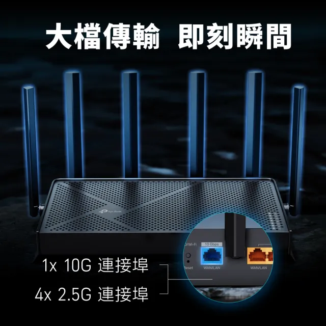 【TP-Link】Wi-Fi 7 BE9700 三頻 10G 無線網路路由器 分享器(支援AI筆電/EasyMesh/VPN/Archer BE9700)