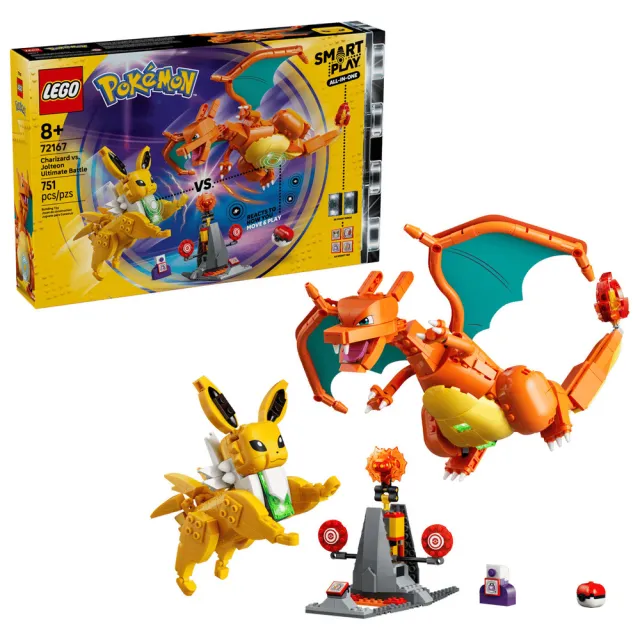【LEGO 樂高】寶可夢 Smart play 智能磚塊系列 噴火龍VS雷伊布 (內含智能磚塊)#72167
