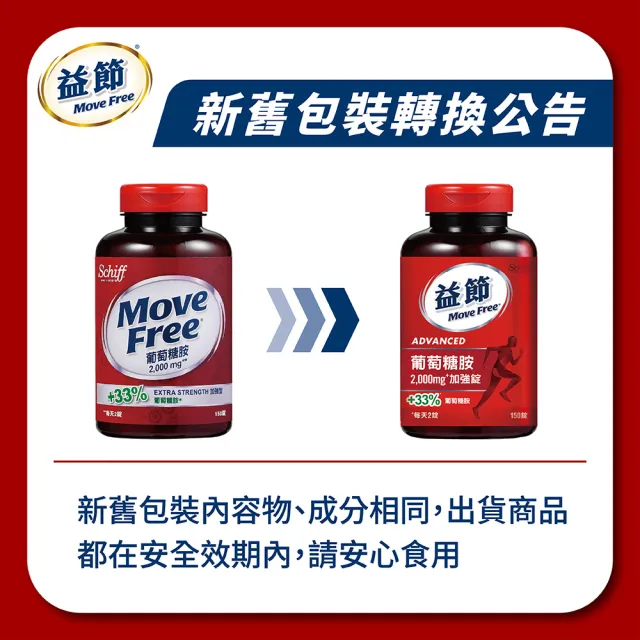 【Move Free 益節】葡萄糖胺錠2瓶(共300錠 葡萄糖胺/葡萄糖胺液/關鍵/保健)