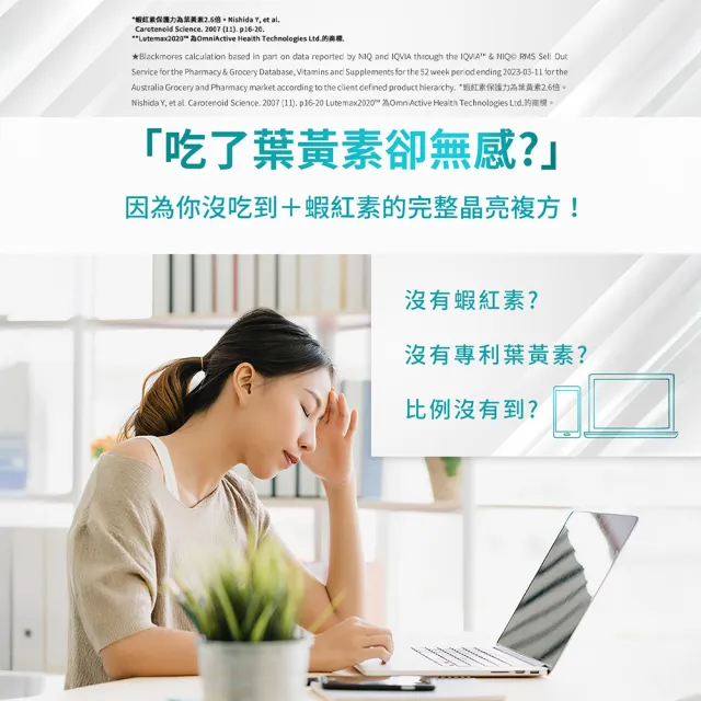 【BLACKMORES 澳佳寶】金盞花葉黃素+蝦紅素+B6 6入組(180顆 黑嘉嘉代言★半年份囤貨組) 88父親節