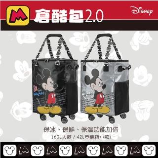 【Disney 迪士尼】Disney 米奇系列 倉酷包2代-大款(大容量 防潑水 可折疊購物行李袋 帶輪旅行袋)