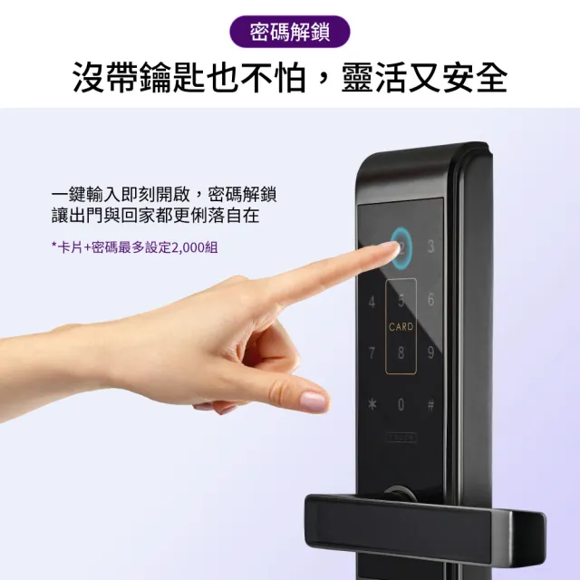 【WAFERLOCK 維夫拉克】L376 三合一智慧電子鎖/電子門鎖(卡片+密碼+鑰匙-含原廠標準安裝)
