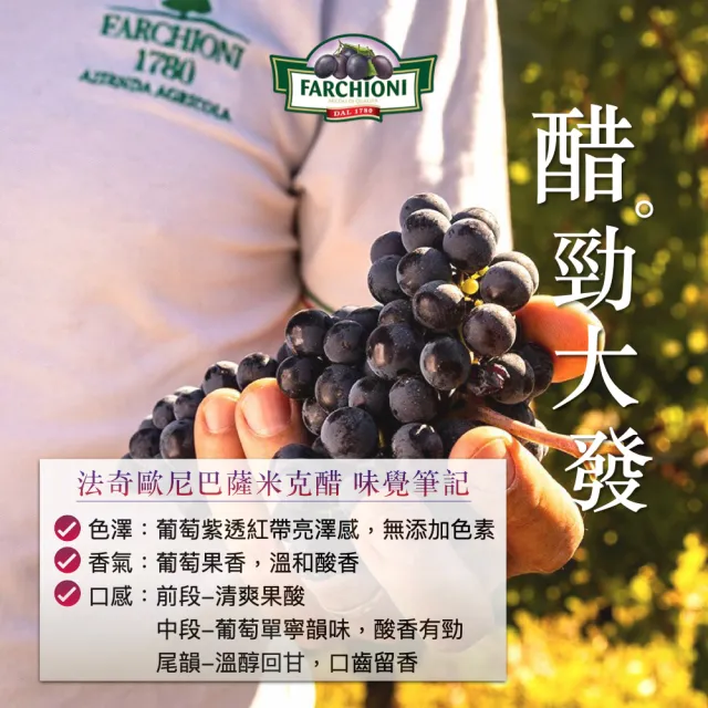 【法奇歐尼】義大利IGP認證巴薩米克醋250mlX3 (酸香好醋/無添加色素/國際食安認證/全素食)