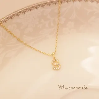 【Ms caramelo 焦糖小姐】925純銀鍍K黃 英文字母S 項鍊(英文字母項鍊)