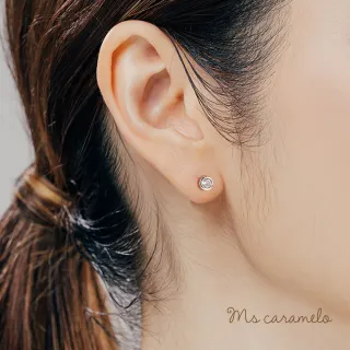 【Ms caramelo 焦糖小姐】925純銀鍍K白 925純銀 珠鎖養耳耳環(鋯石耳環 （一套三件）)