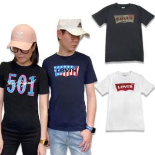 【LEVIS】Levis 青年版 經典文字 大Logo 圓領短T 白色 情侶裝