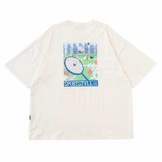 【MIZUNO 美津濃】短袖上衣 男 Sports style 象牙白 D2TAC56102