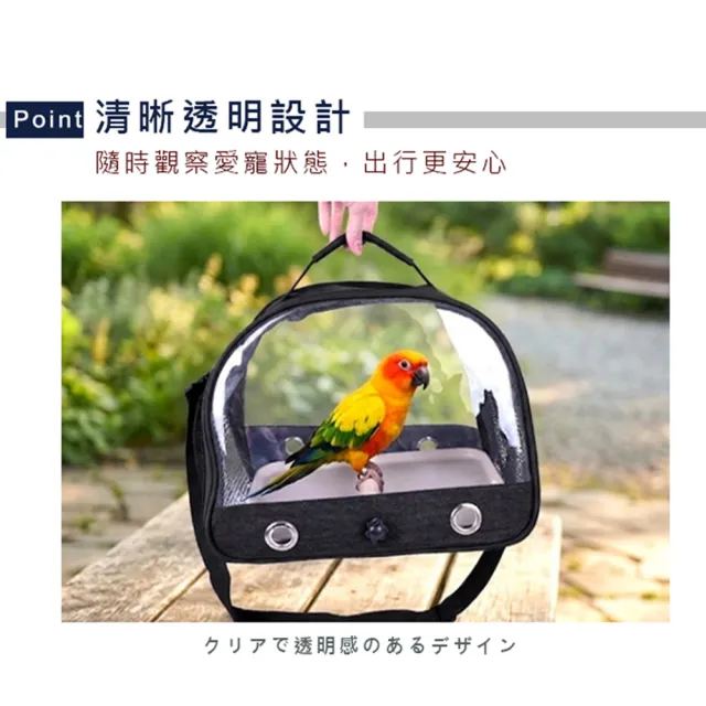 【Truly House】外出透明透氣手提包 黑色 養鳥 提籠 鳥類包 寵物包 鸚鵡
