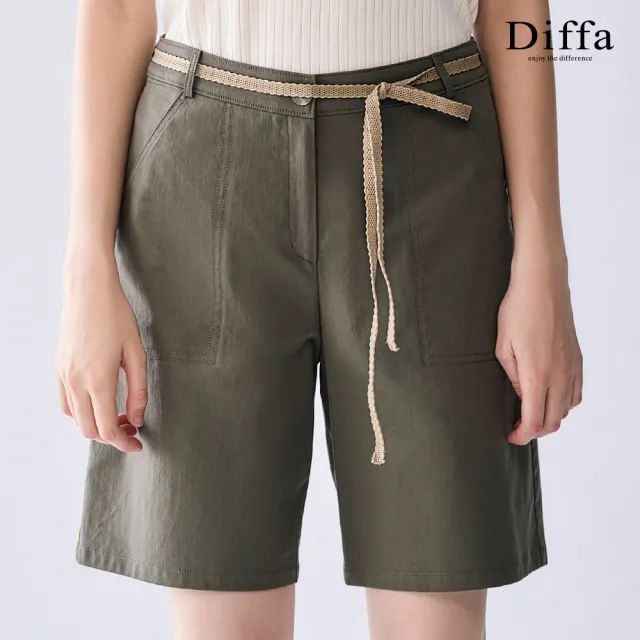 【Diffa】腰綁帶短褲-女