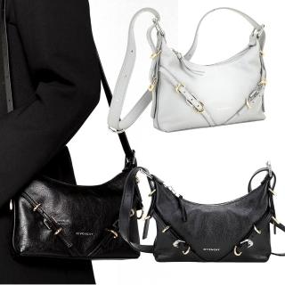 【GIVENCHY 紀梵希】Voyou 小牛皮肩斜背流浪包(2色可選)