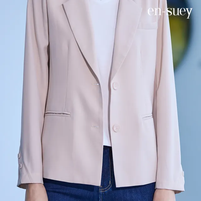 【en-suey 銀穗】通勤風修身純色西裝外套-女