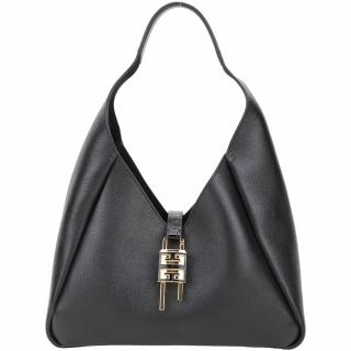 【GIVENCHY 紀梵希】Hobo 中型 4G鎖扣 小牛皮肩背包(黑色 通勤包)