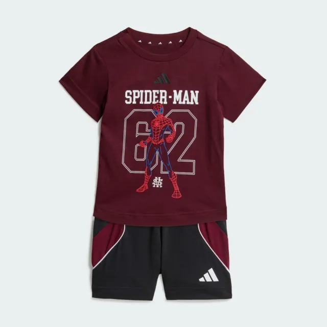 【adidas 愛迪達】蜘蛛人 運動套裝 短袖/短褲 嬰幼童裝 KG6115