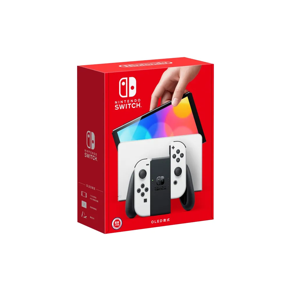 新品　未使用　任天堂　nintendo switch 有機EL20台 Nintendo 任天堂】Switch OLED款式白色主機(台灣公司貨). - momo購物網
