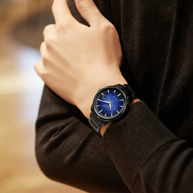 【CITIZEN 星辰】代言人廣告款 光動能銀河宙光限定款對錶-39.2+29.2mm 雙11 送禮(BM7595-89M/EW2595-81M)