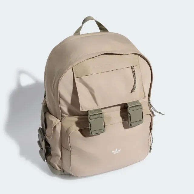 【adidas 愛迪達】後背包 運動包 書包 旅行包 BACKPACK 卡其 KQ6369(2934)
