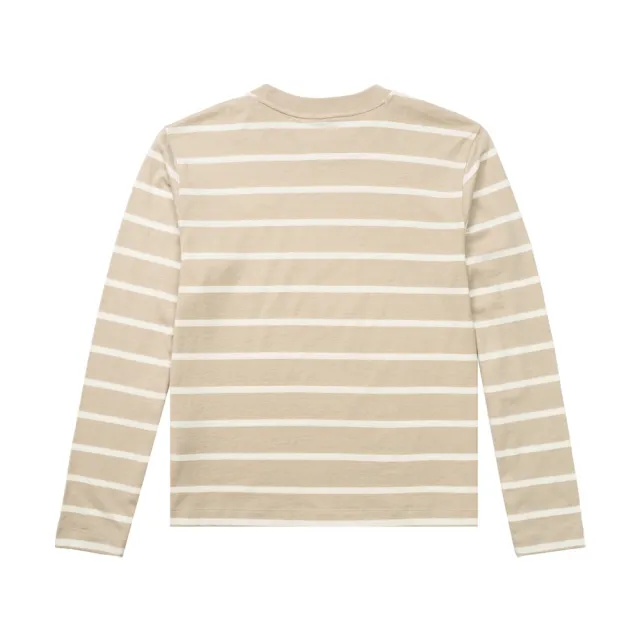 【The North Face】北臉 長袖上衣 女 條紋 寬鬆版型 W VISTA STRIPE LONG SLEEVE TEE 米 NF0A8H7GT1X