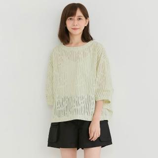 【a la sha】若隱若現的雨絲七分袖上衣